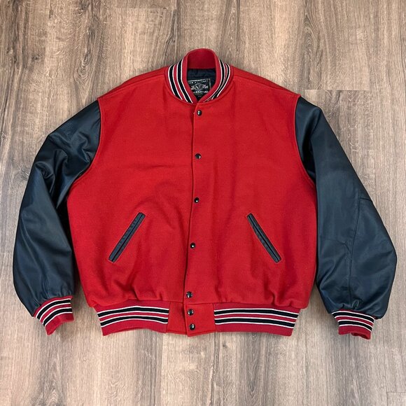 Holloway Varsity Jacket Brookings Bobcats Wool and Leather Sz 2XL - Picture 2 of 11